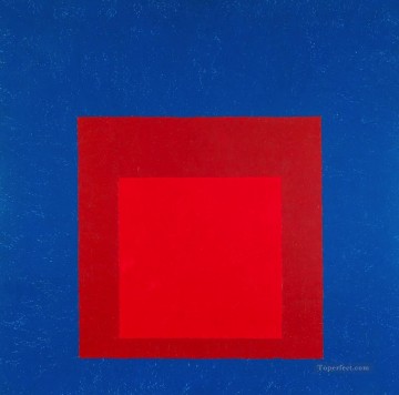Homage to the Square Against Deep Blue Oil Paintings